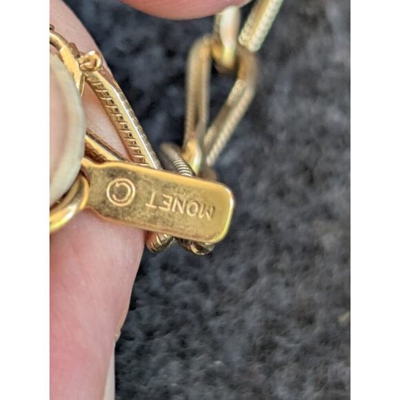 Monet Vintage Necklace Twisted Link Wire 54" Signed Gold Tone - Picture 3 of 5